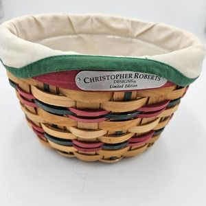 Christopher Roberts Designs Limited Edition Christmas Holiday Round Basket